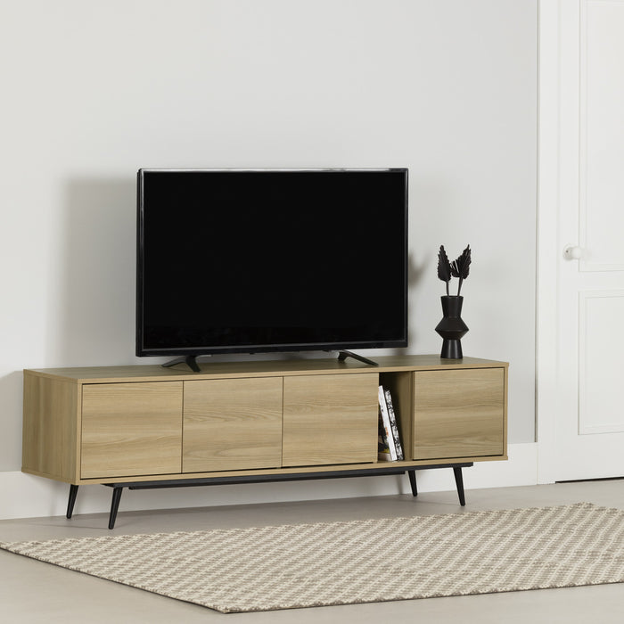 Mezzy 71\" TV Stand with Doors - Natural Ash