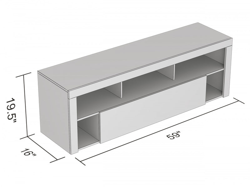 59” TV Stand With 1 Big Drawer and 5 Shelves - Brown Reclaimed Wood 