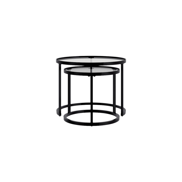 Opal Two Top Round Nested Tables - Glass Top
