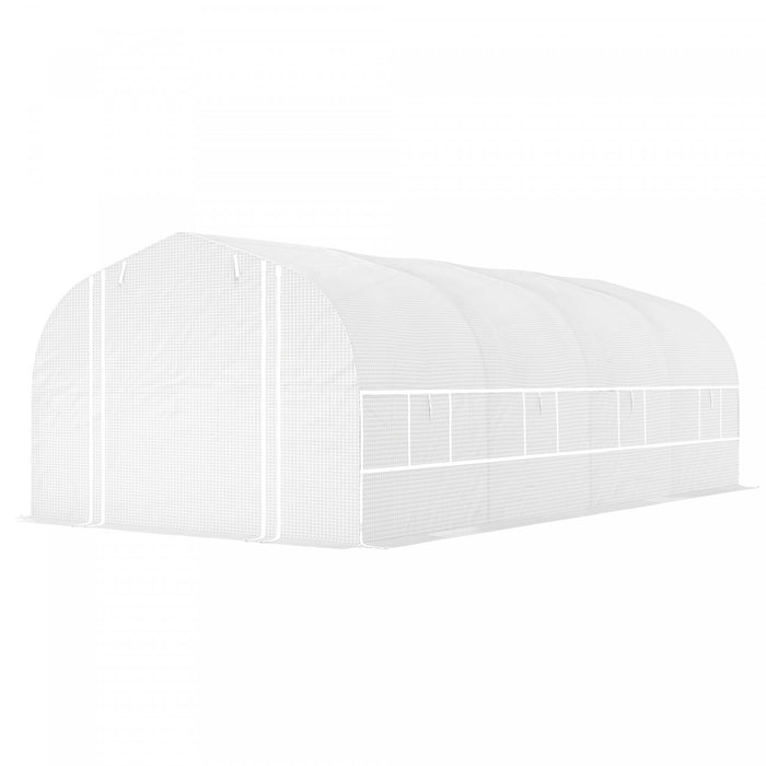 Outsunny 19.5' X 10' Tunnel Greenhouse Green House With Mesh Sidewalls Door