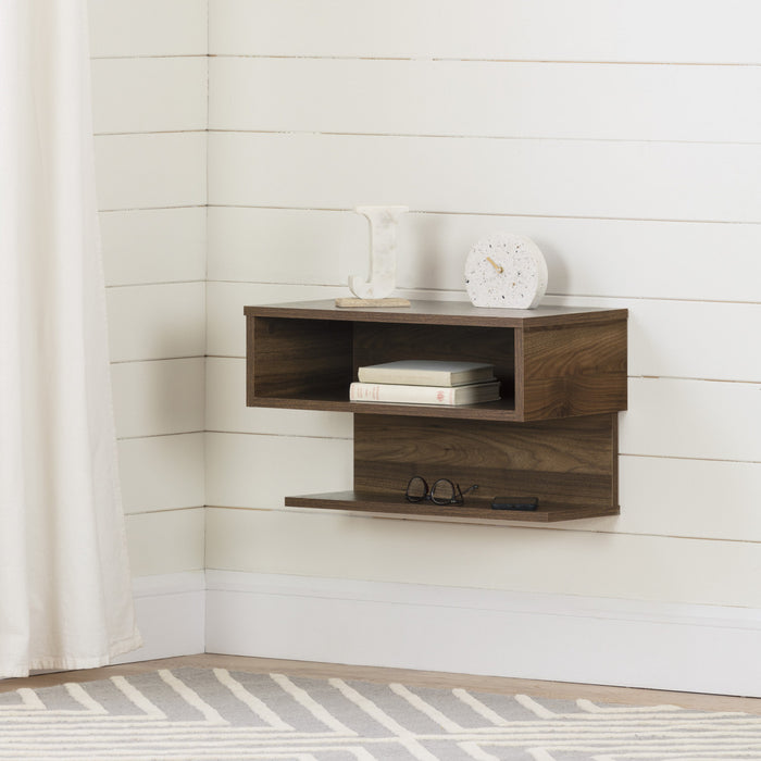 Sazena Floating Nightstand - Natural Walnut 