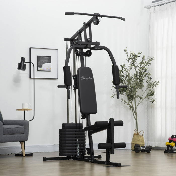 Soozier Home Gym Machine, Multifunction Gym Equipment With 99lbs Weight Stack For Back, Chest, Arm, Legs, And Full Body Workout