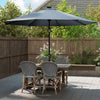 Costway 10 FT Solar Patio Umbrella with 96 LED Lights 35° Adjustable Tilt Vented Top Navy