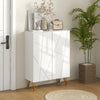 HOMCOM Narrow Shoe Cabinet, High Gloss Shoe Storage Cabinet, White