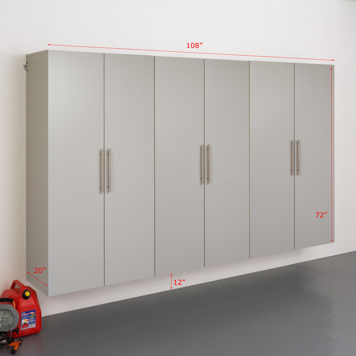 Hangups 108-inch 3-piece Garage Storage Cabinet Set E - Light Gray