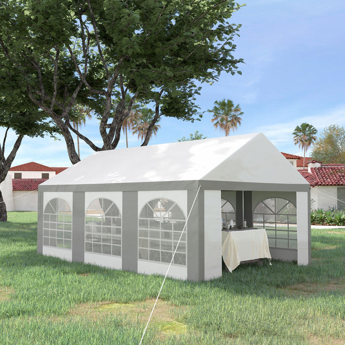 Outsunny 20 X 13ft Party Tent With Sides, 6 Windows And 2 Doors