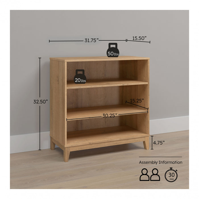 Modulr 2 Adjustable Shelves Bookcase - Natural Oak