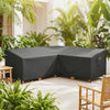 Outsunny V-Shaped Sectional Sofa Cover Waterproof Anti-UV, 85" x 85", Black