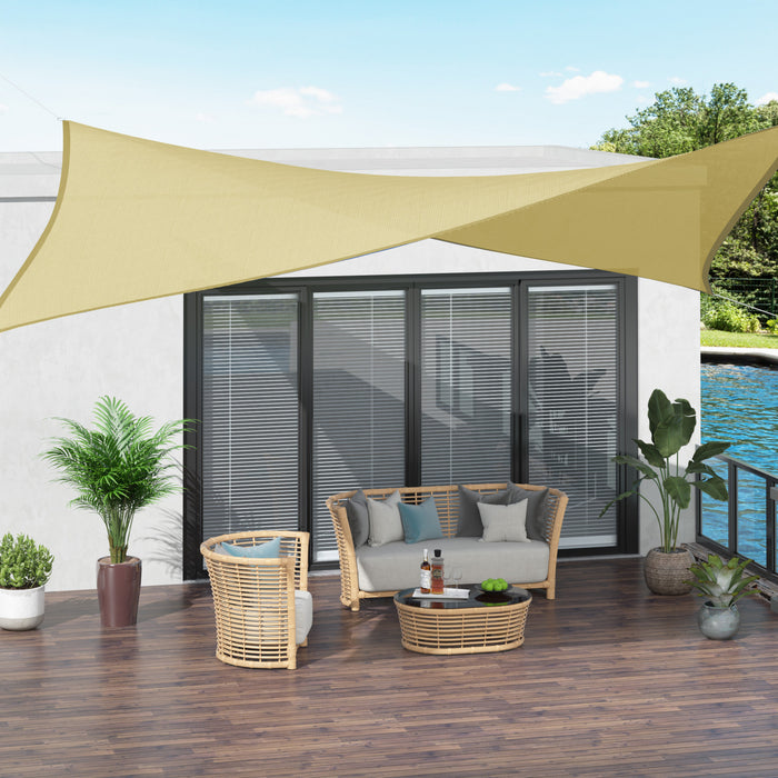 Outsunny Rectangle 10' X 13' Canopy Sun Sail Shade Garden Cover Uv Protector Outdoor Patio Lawn Shelter With Carrying Bag (sand)