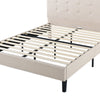 Ibidun Upholstered Platform Bed with Headboard in Beige - Queen Size | Ibidun lit plateforme rembourré avec tête de lit beige - Grand