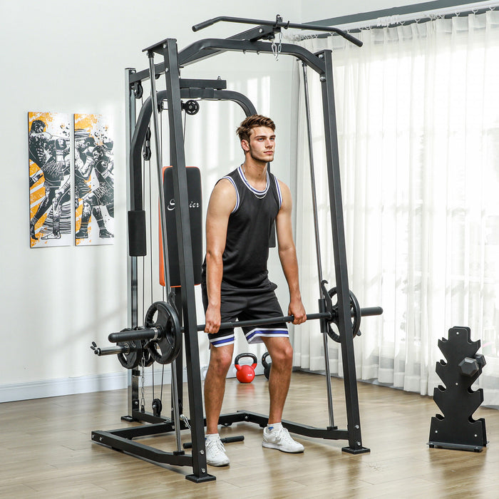 Sportnow Multi-gym Smith Machine Power Cage For Home Gym Weight Lifting