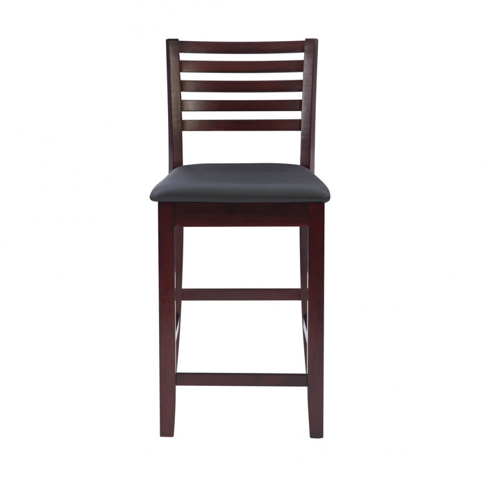 Torino Faux Leather Ladder Back Counter-Height Stool - Merlot