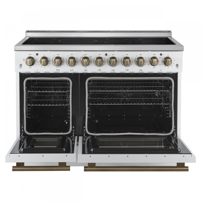 Forno Paolo 48 Inch Freestanding Electric Range in White, 6.7 cu.ft. - FFSEL6011-48WHT