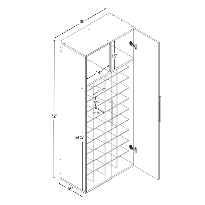 Hangups 40-shoe Cubby Storage Cabinet - Black