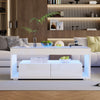 Emily Coffee Table with LED Lights and Open Storage,White | Emily table basse avec eclairage LED et rangement ouvert, blanc