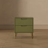 Rockefeller Mid-Century Modern 20" Nightstand in Olive Green (2-Drawer) | Table de nuit Rockefeller Mid-Century Modern 20" en vert olive (2 tiroirs)