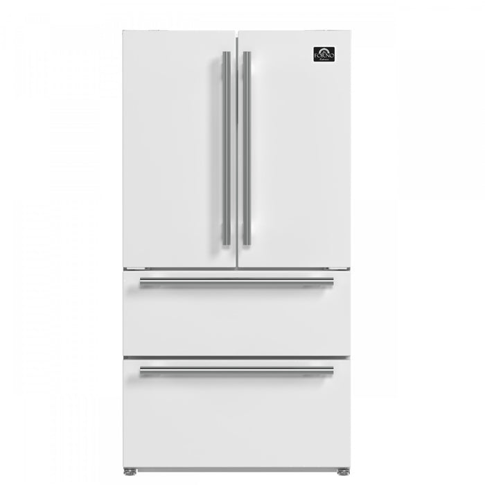Forno Espresso Moena 36-inch French Door Refrigerator in White, 19.2 cu.ft. - FFRBI1820-36WHT