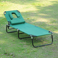 Outsunny Folding Outdoor Lounge Chair, Green