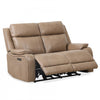 Marlow 60 in. Leather Match Power Reclining Loveseat with USB/USB-C - Taupe | Causeuse inclinable electrique Marlow de 60 po en cuir assorti avec USB/USB-C - Taupe