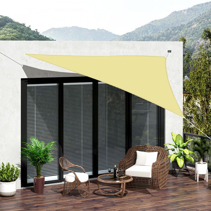 Outsunny Triangle 13x13x13ft Sun Sail Shade Garden Uv Block Sunshade Outdoor Canopy Patio Lawn Shelter Sand