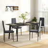 HOMCOM Dining Chairs, Set of 4, Upholstered Accent Chairs, Back, Grey