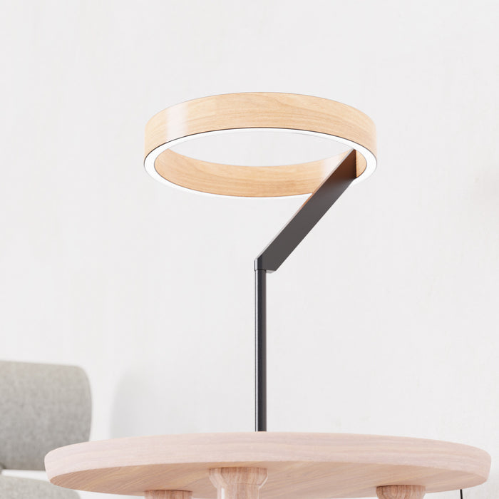 18\" Matte Black Angled Design LED Table Lamp