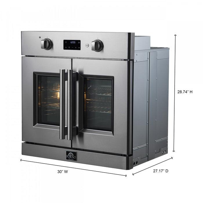 Forno Asti 30\" French Door Electric Wall Oven in Stainless Steel, 3.68 cu. ft. - FBOEL1333-30