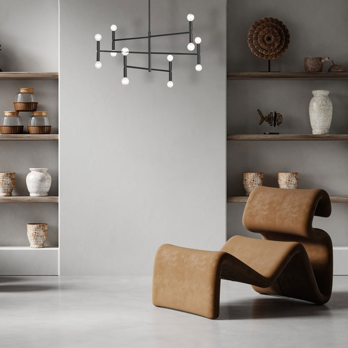 Dainolite Ava 12 Light Chandelier Medium Matte Black Lamp