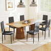 HOMCOM Dining Chairs, Set of 6, Linen Fabric Upholstered Accent Chair, Back