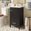 Wayne 18 Inch Compact Modern Bathroom Vanity with Ceramic Sink, Black | Meuble de salle de bain compact moderne Wayne 18 pouces avec lavabo ceramique, noir