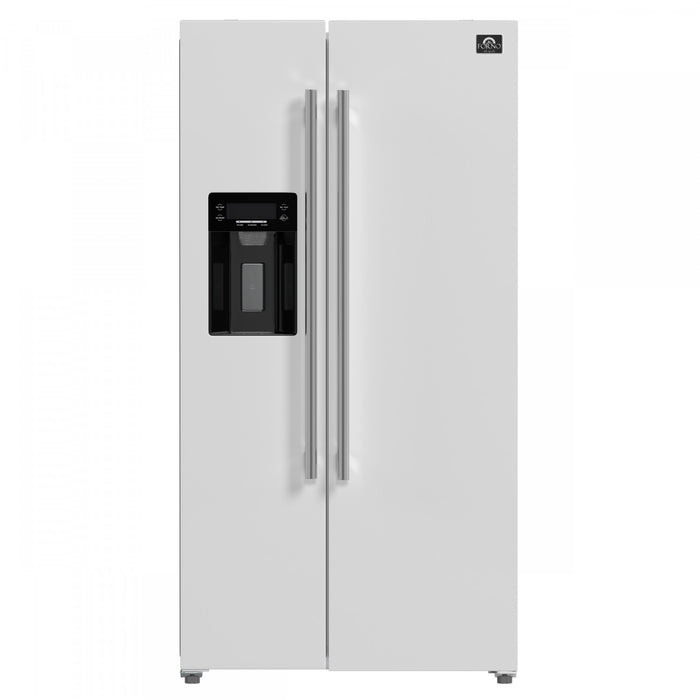 Forno Salerno 36-inch Side-by-Side Refrigerator in White, 20 cu.ft. - FFRBI1844-36WHT