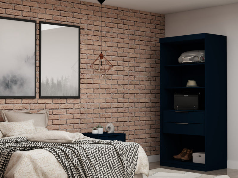 Mulberry Contemporary Modern 36\" Wardrobe Closet in Midnight Blue