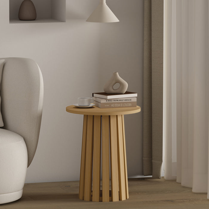 Layla Scandinavian Modern End Table in Light Oak