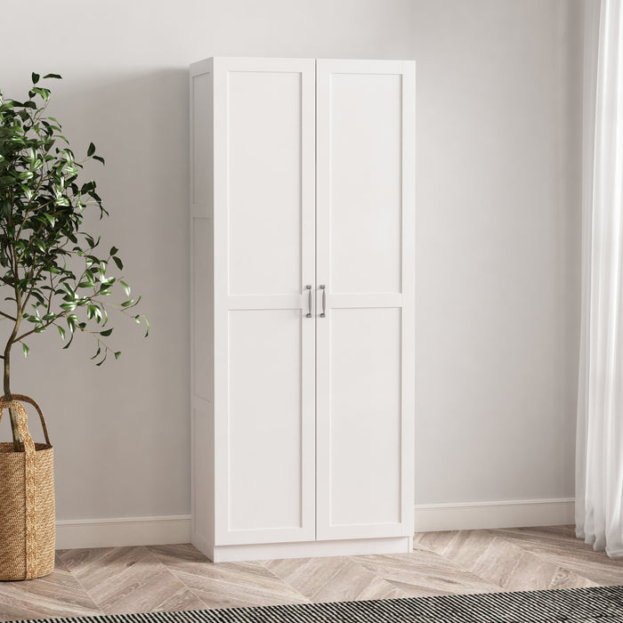 Cornelia Modern 30\" Storage Cabinet in White (4-Shelf)