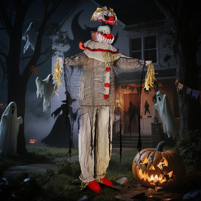 Outsunny 68\" Life Size Halloween Animated Pumpkin Clown, Indoor Party Props