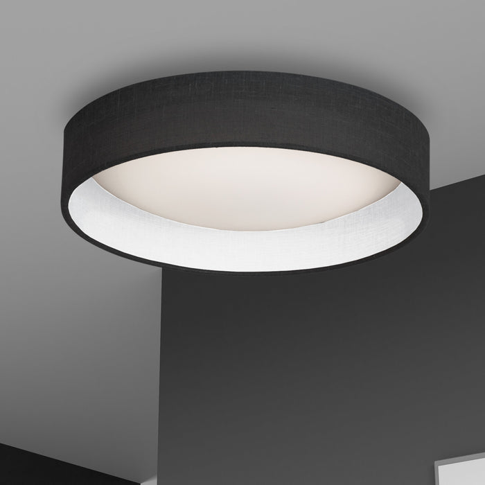 Dainolite Cfled Flush Mount 15\" Black Shade Lamp