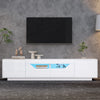 Lucas High-Gloss TV Stand with LED Lighting Storage,White | Lucas meuble TV brillant – meuble avec eclairage LED et rangement, blanc