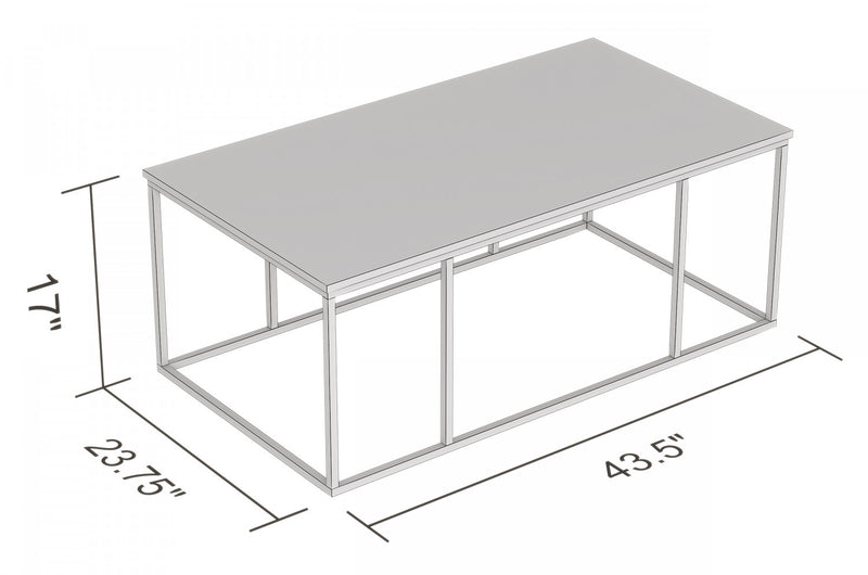 43” Coffee Table - Dark Taupe With Black Metal