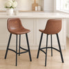 HOMCOM 27" Counter Height Bar Stools Set of 2, Industrial Kitchen Stools