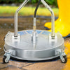 Outsunny 18" Pressure Washer Surface Cleaner with 3600 PSI, 4 Wheels, 2 Handles, Stainless Steel Power Washer Surface Cleaner with 1/4" Quick Connect, Silver