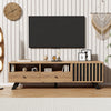 Lucas TV Stand with Storage Drawers and Open Shelving,Natural | Lucas meuble TV – meuble avec tiroirs de rangement et etageres ouvertes, finition naturelle