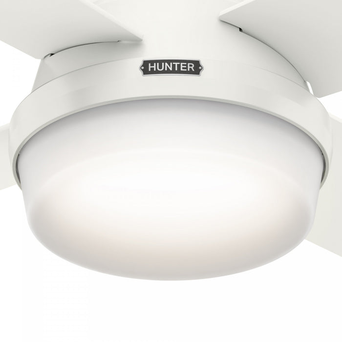 Dempsey Low Profile Ceiling Fan with Light Fixture - White