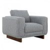 Caden 43 in. Fabric Accent Chair with Block Arms and Wood Legs - Grey | Caden 43 po. Fauteuil d'appoint en tissu avec accoudoirs blocs et pieds en bois - Gris