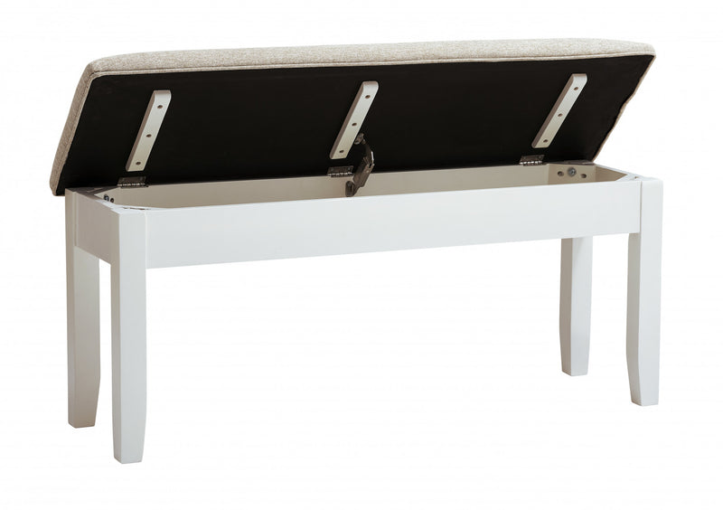 Jane Fabric Storage Dining Bench - Brown