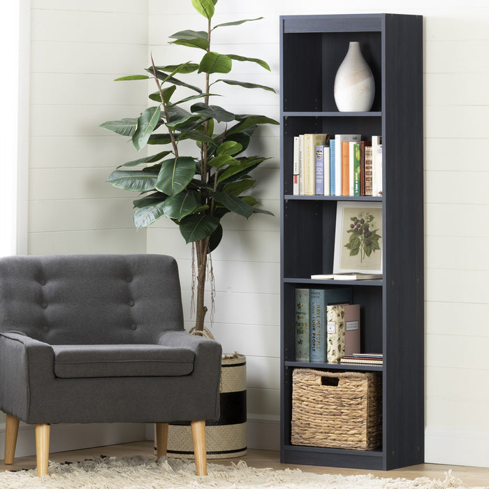 Axess 5-shelf Narrow Bookcase - Blueberry 