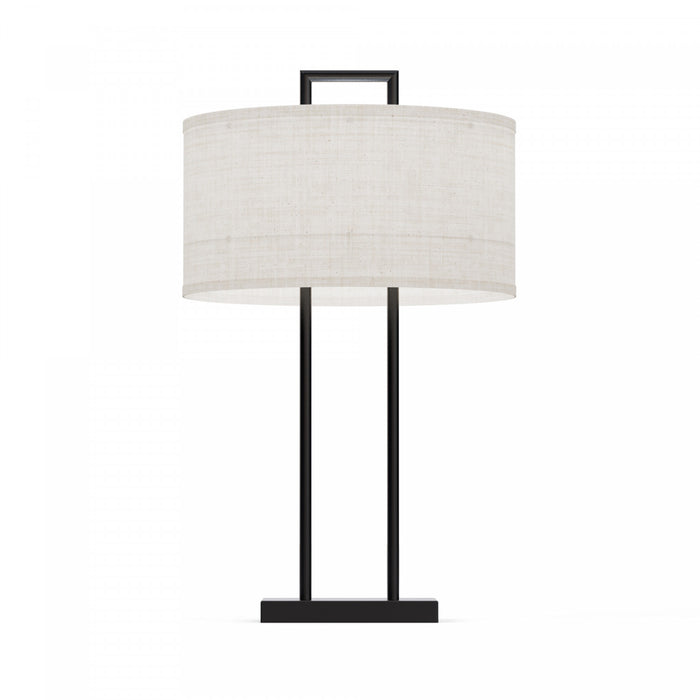 25\" Black Modern Table Lamp with Textured Shade