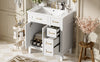 Savannah 30 Inch Bathroom Vanity with Ceramic Sink and Spacious Storage Cabinet, White | Savannah Meuble de salle de bain 30 pouces avec vasque en ceramique et armoire de rangement spacieux, Blanc