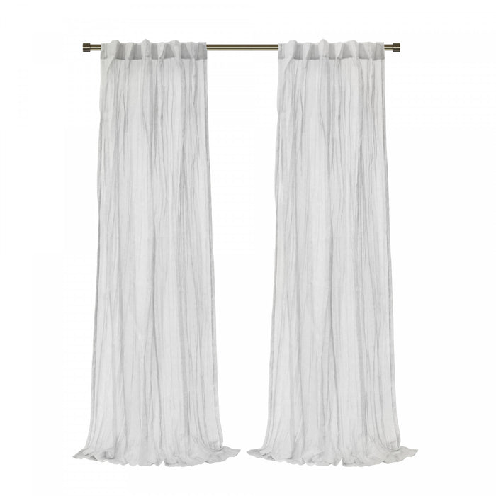 Habitat Paloma Apricot Sheer Dual Header Curtain Panel - 52 x 95