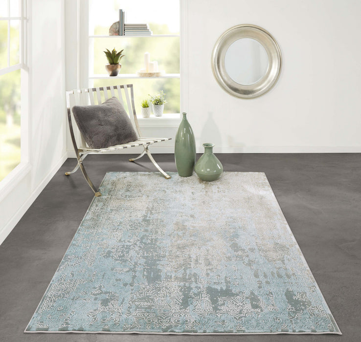 Elysia Traditional 7'9\" x Area Rug in Blue Indoor Area Rug