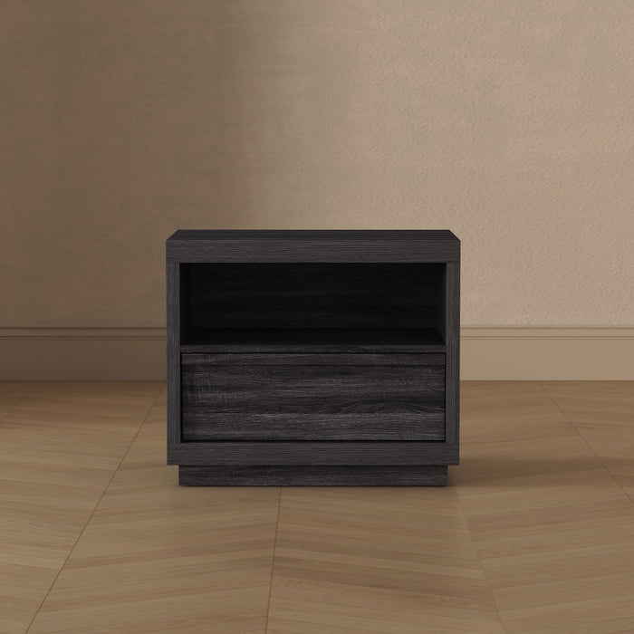 Navis Contemporary 26\" Nightstand in Charcoal Gray (1-Drawer)